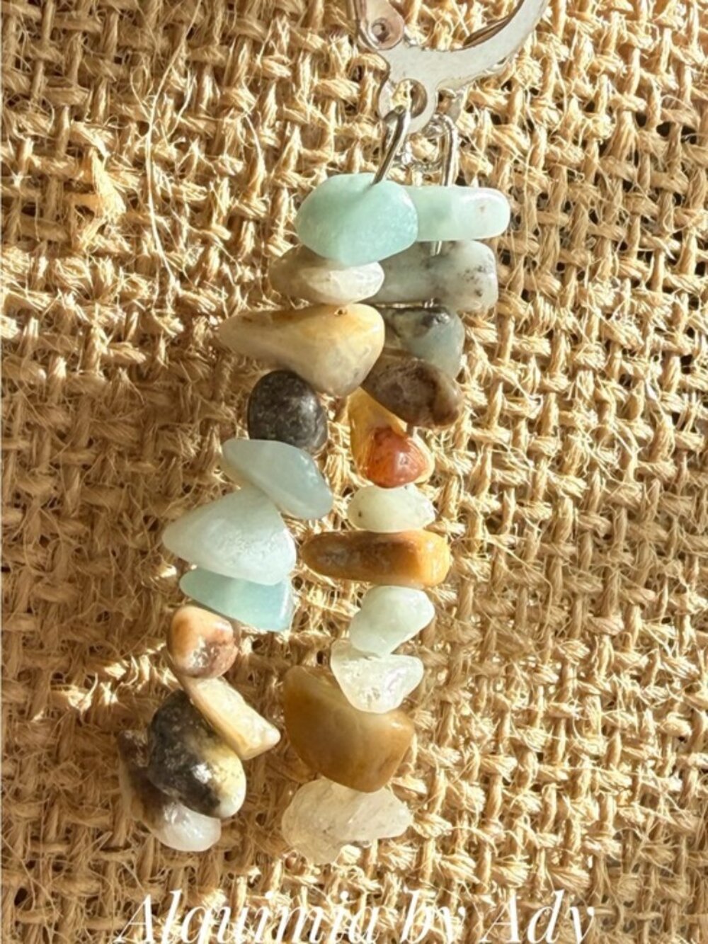 Handcrafted Multi-Stone Amazonite Drop Earrings - Natural Mixed Colors